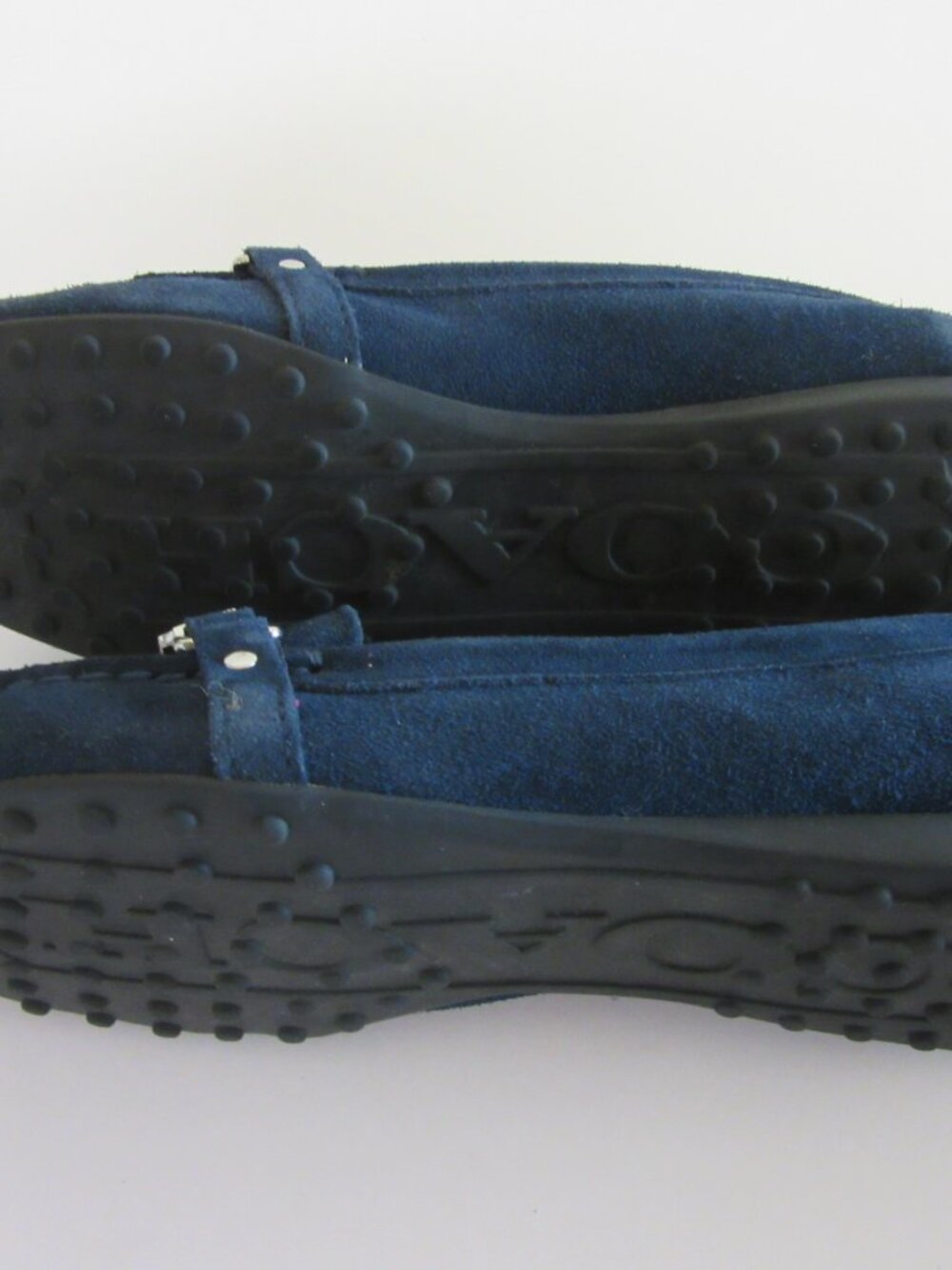 COACH Marley Leather Navy Slip On 7 B Loafers-Flaws - Picture 8 of 8
